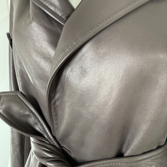 NWT Dolce & Gabbana Brown Long Collared Belted Long Leather Coat Jacket - Picture 7 of 13